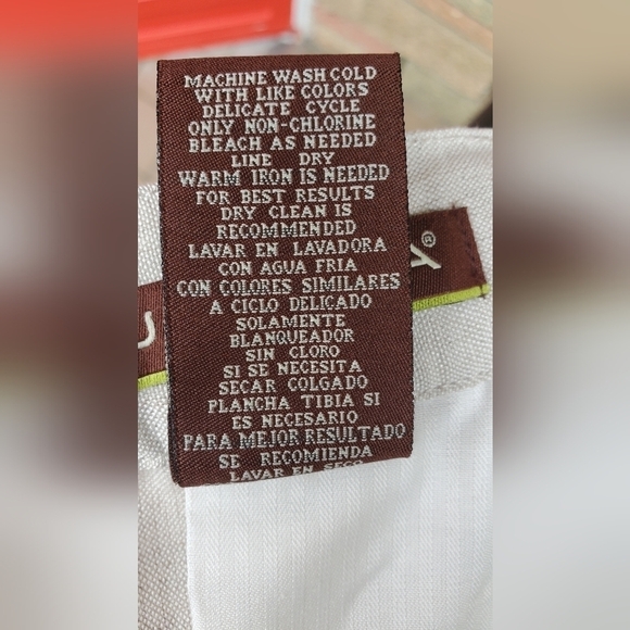 Cubavera Straight Leg Linen Blend Pant Lightweight Off White Cream Large - Picture 7 of 11